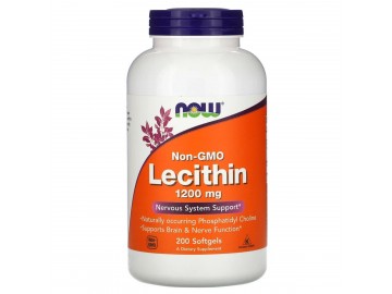 Лецитин 1200мг, Lecithin, Now Foods, 200 желатинових капсул