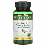 Снятие тревоги и напряжения с ашвагандой, Anxiety & Stress Relief, Ashwagandha KSM-66, Nature's Bounty, 50 таблеток