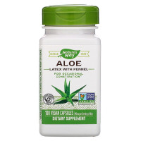 Алоэ Вера с фенхелем, 140 мг, Aloe Latex with Fennel, Nature's Way, 100 вегетарианских капсул