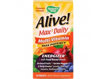 Мультивітаміни з залізом, Alive! Max3 Daily, Nature's Way, 30 таблеток