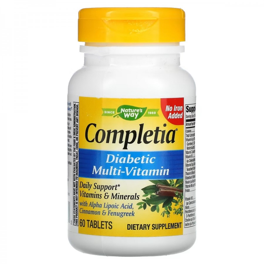 Мультивітаміни для Діабетиків, Completia, Diabetic Multi-Vitamin, Nature's Way, 60 таблеток