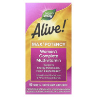 Мультивитамины для женщин, Alive! Max3 Potency, Женский комплексный мультивитамин, Nature's Way, 90 таблеток