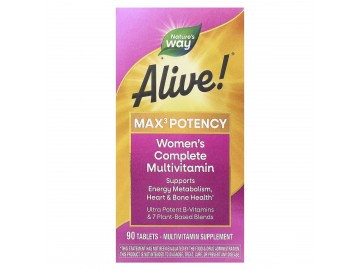 Мультивітаміни для жінок, Alive! Max3 Potency, Women's Complete Multivitamin, Nature's Way, 90 таблеток