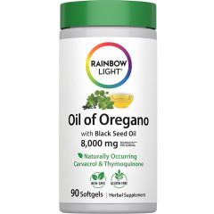 Олія орегано з маслом чорного кмину, Oil of Oregano with Black Seed Oil, Rainbow Light, 90 гелевих капсул