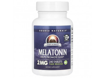 Мелатонін повільного вивільнення, 2 мг, Melatonin, Source Naturals, 240 таблеток