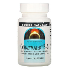 Коэнзим Витамина B6, 25 мг, Coenzymated™ Vitamin B6, Source Naturals, 30 таблеток для рассасывания