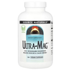 Ультра Магній та Вітамін B6, Ultra-Mag, Source Naturals, 180 веганських капсул