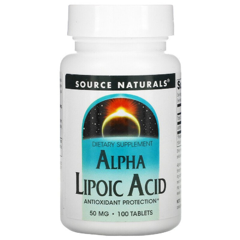 Альфа-Липоевая Кислота 50мг, Source Naturals, 100 таблеток