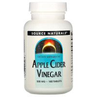 Яблочный уксус 500мг, Source Naturals, 180 таблеток