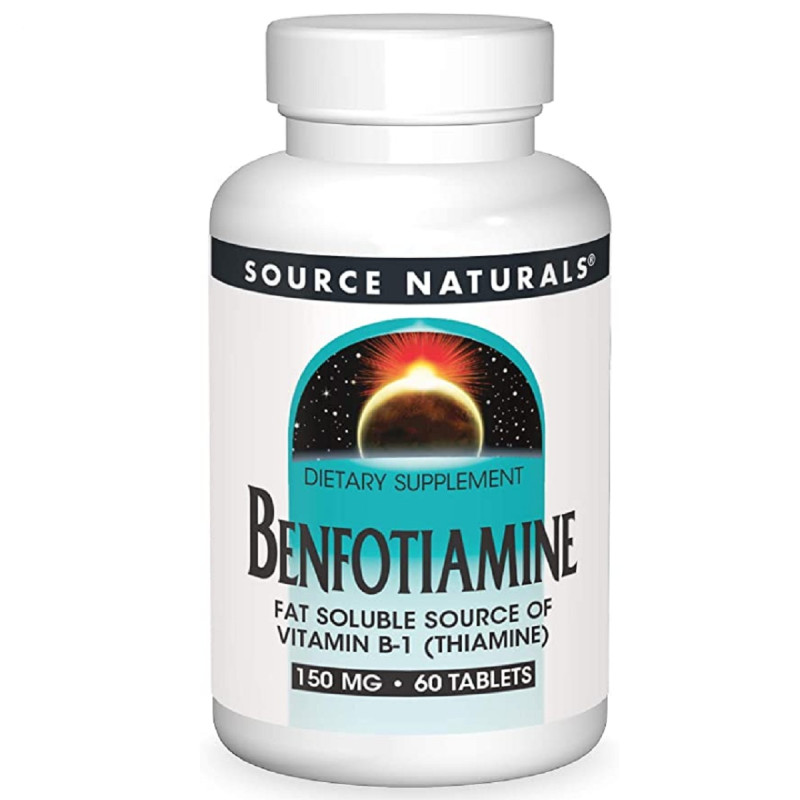 Бенфотиамин, 150 мг, Benfotiamine, Source Naturals, 60 таблеток