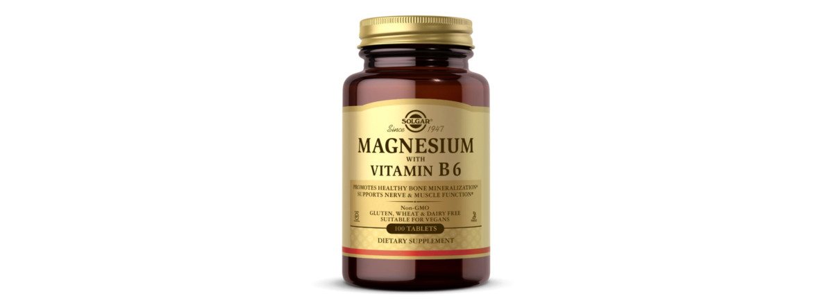 Магній з вітаміном B6, Magnesium with Vitamin B6, Solgar, 100 таблеток
