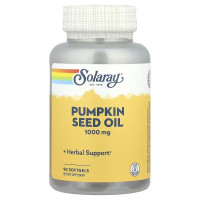 Олія насіння гарбуза, 1000 мг, Pumpkin Seed Oil, Solaray, 90 гелевих капсул