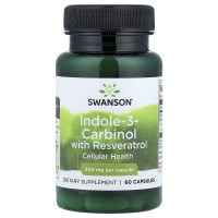 Індол-3-карбінол з ресвератролом, Indole-3-Carbinol with Resveratrol, Swanson, 60 капсул