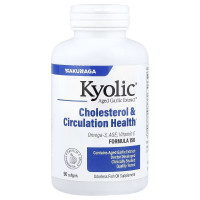 Екстракт часнику з Омега-3, Aged Garlic Extract, Cholesterol & Circulation Health, Kyolic, 90 гелевих капсул