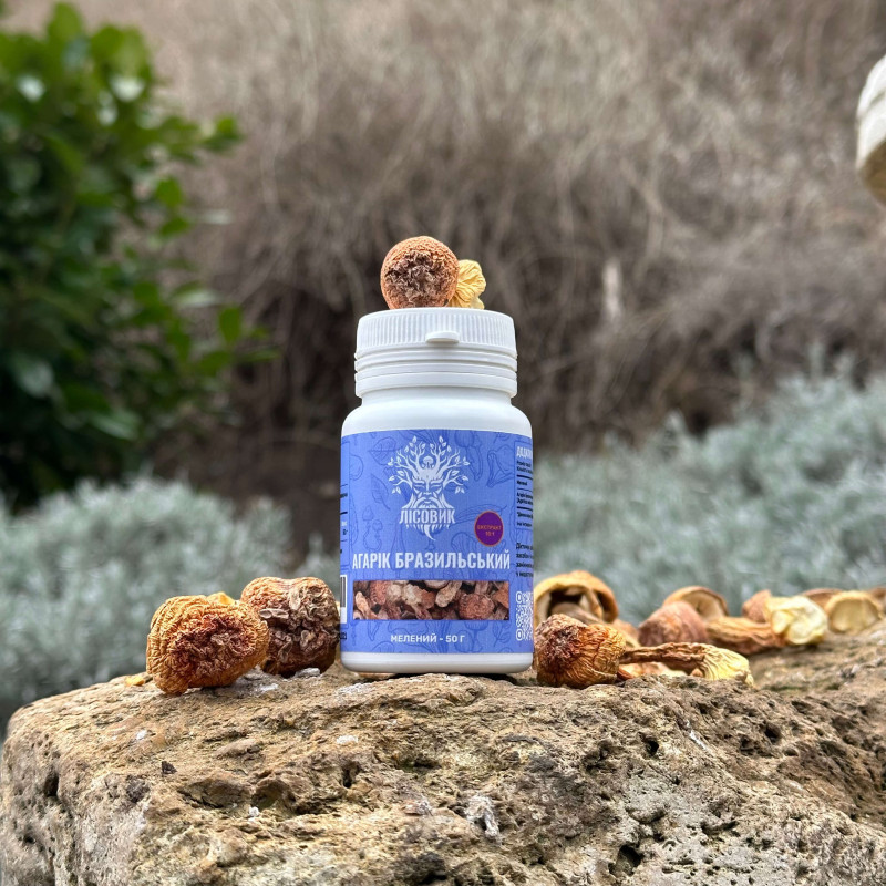 Агарик бразильский молотый, экстракт 10:1, "Лесовик", 50 грамм
