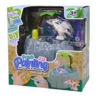 Набор для творчества "DIY Graffiti and Washing: Динозавры" 4 фигурки, подача воды, 6 фломастеров, ванночка, щеточка