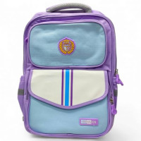 Рюкзак школьный, размер: 31х16х40 см (1 отделение, разделитель, 2 передних кармана, 2 боковых кармана, нагрудный ремень) голубой