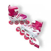 Ролики, колеса PVC размер M (34-37) в сумке (Розовые)