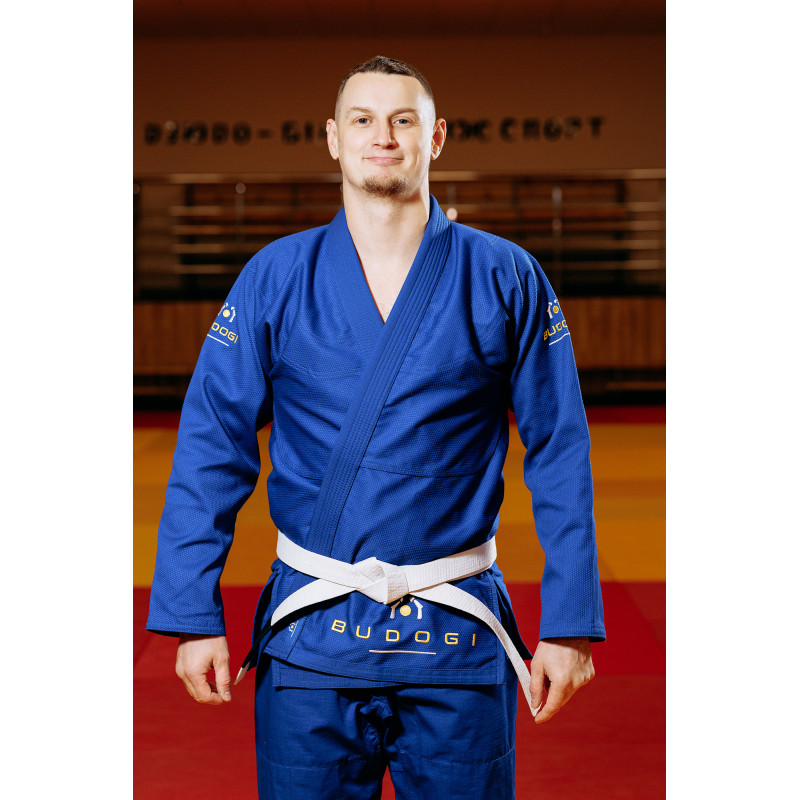 Синє кімоно для хлопців/чоловіків, грепплінг, TM BUDOGI, зріст 160 см, щільність 450 гр/м.кв.