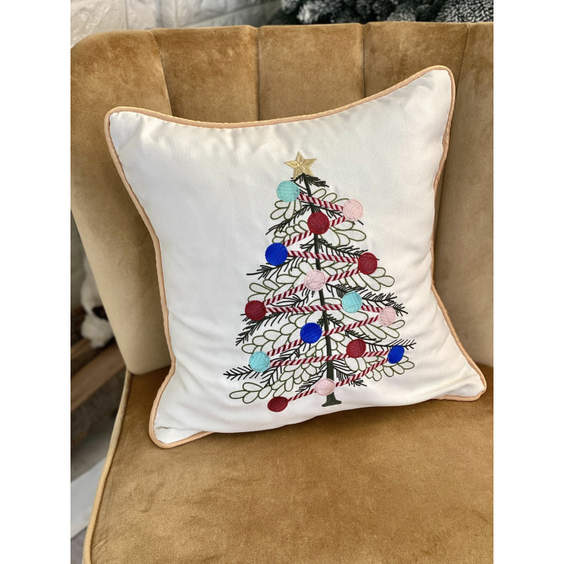 Наволочка одностороння з вишивкою XMAS TREE02