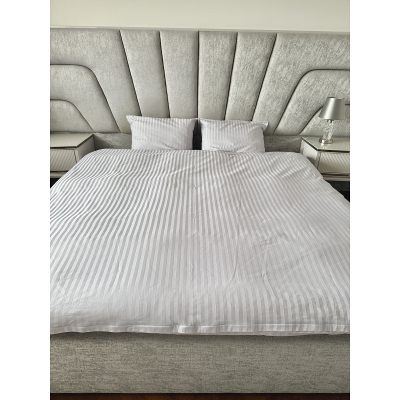 Постільний набір двоспальний SATIN GRAY STRIPE-PN (200x220+3*50x70)