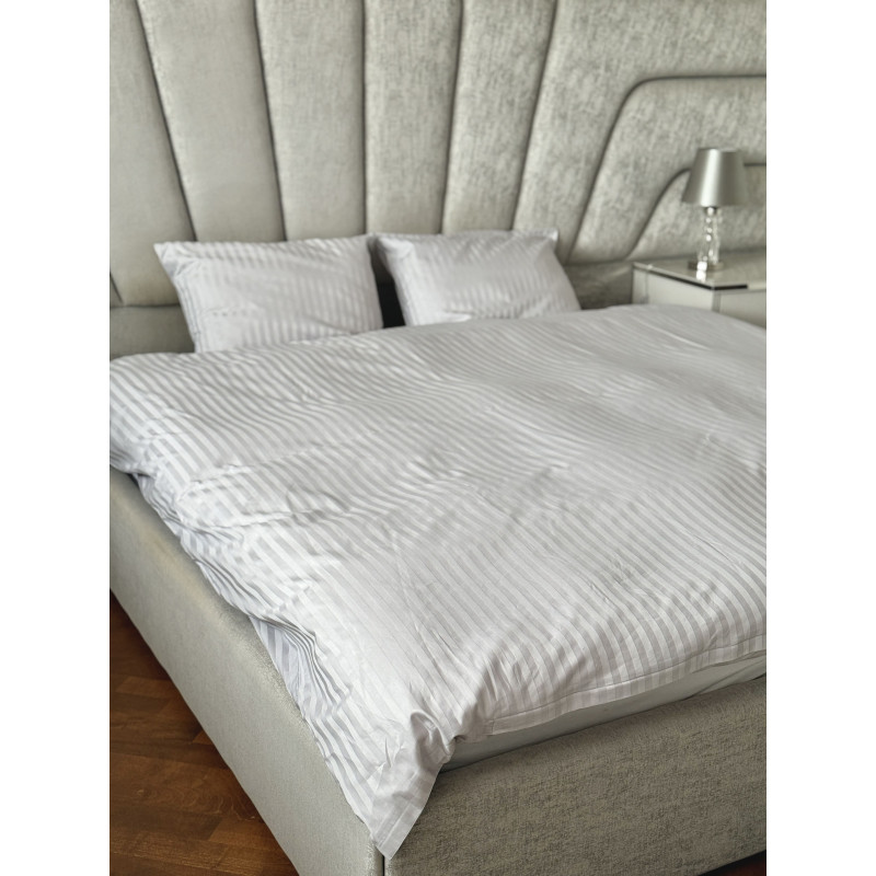 Постільний набір двоспальний SATIN GRAY STRIPE-PN (200x220+3*50x70)