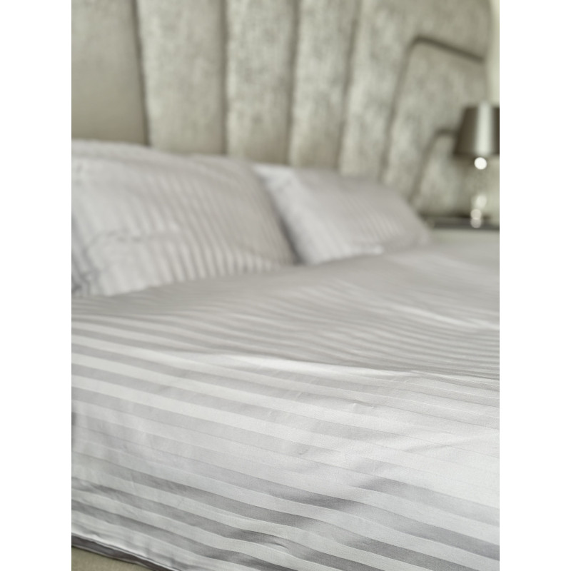 Постільний набір двоспальний SATIN GRAY STRIPE-PN (200x220+3*50x70)