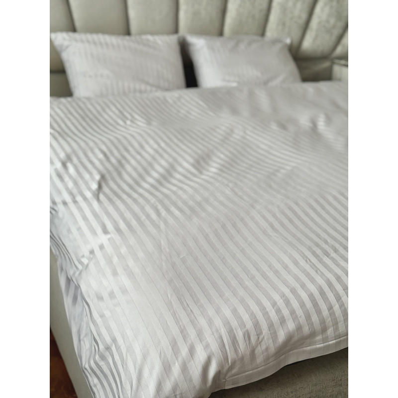 Постільний набір двоспальний SATIN GRAY STRIPE-PN (200x220+3*50x70)