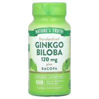 Гинкго билоба плюс бакопа, Ginkgo Biloba Plus Bacopa, Nature's Truth, 120 мг, 100 капсул быстрого высвобождения