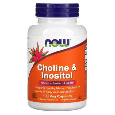 Холин и инозитол, Choline & Inositol, Now Foods, 500 мг, 100 вегетарианских капсул