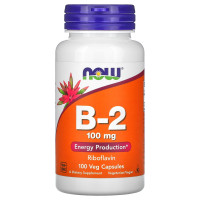 Рибофлавин, Vitamin B-2, Now Foods, 100 мг, 100 растительных капсул