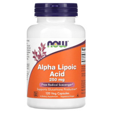Альфа-ліпоєва кислота, Alpha Lipoic Acid, Now Foods, 250 мг, 120 вегетаріанських капсул