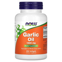 Чесночное масло, Garlic Oil, Now Food, 1500 мг, 250 гелевых капсул