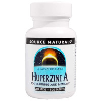 Витамины для мозга, Huperzine A, Source Naturals, 200 мкг, 120 таблеток