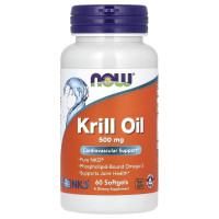Масло криля Neptune, Krill Oil, NOW Foods, 1000 мг, 60 гелевых капсул (500 мг в одной гелевой капсуле)