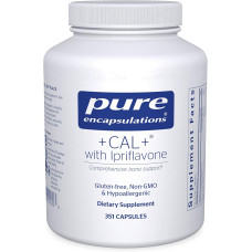 Вітаміни при остеопорозі +CAL+ Ipriflavone, Pure Encapsulations, мінеральна, вітамінна та трав'яна добавка для підвищення сили скелета, 351 капсула