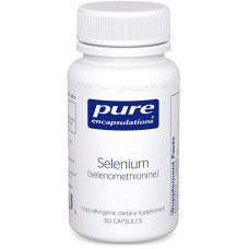 Селен (селенометионин), Selenium (selenomethionine), Pure Encapsulations, для поддержки иммунной системы, предстательной железы, коллагена и щитовидной железы, 200 мкг, 60 капсул