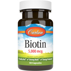 Біотин, Biotin, Carlson, 5 мг, 50 капсул