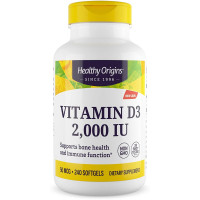 Витамин D3, Vitamin D3, Healthy Origins, 2000 МЕ, 240 гегевых капсул