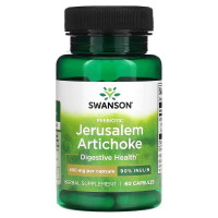 Пребіотик топінамбур, Prebiotic Jerusalem Artichocke, Swanson, 400 мг, 60 капсул