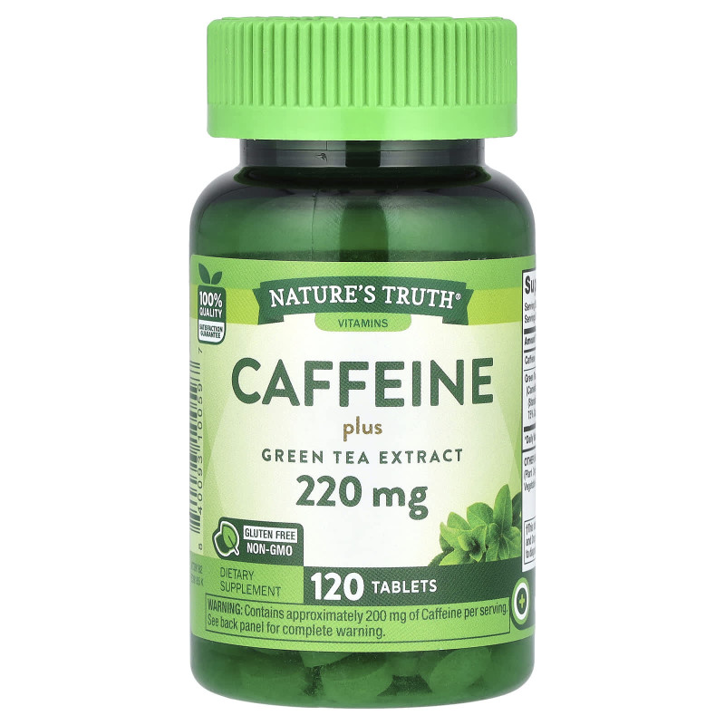 Кофеїн плюс екстракт зеленого чаю, Caffeine Plus Green Tea Extract, Nature's Truth, 220 мг, 120 таблеток