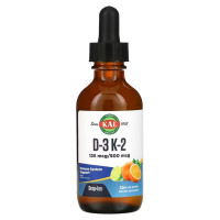 Вітаміни D3 та K2, Vitamin D-3 K-2 Drop Ins, KAL, цитрусовий смак, 59 мл
