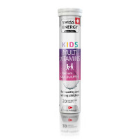 Мультивітаміни з кальцієм, для дітей віком від 7 років, KIDS Multivitamins + Calcium CH, Swiss Energy, для росту та розвитку, 20 розчинних таблеток
