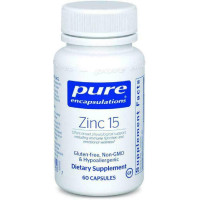 Цинк піколінат, Zinc, Pure Encapsulations, для підтримки імунної системи, росту та розвитку, загоєння ран, здоров'я простати та репродуктивного здоров'я, 15 мг, 60 капсул