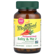 Мультивітаміни для жінок після пологів, Baby & Me 2, MegaFood, 60 таблеток