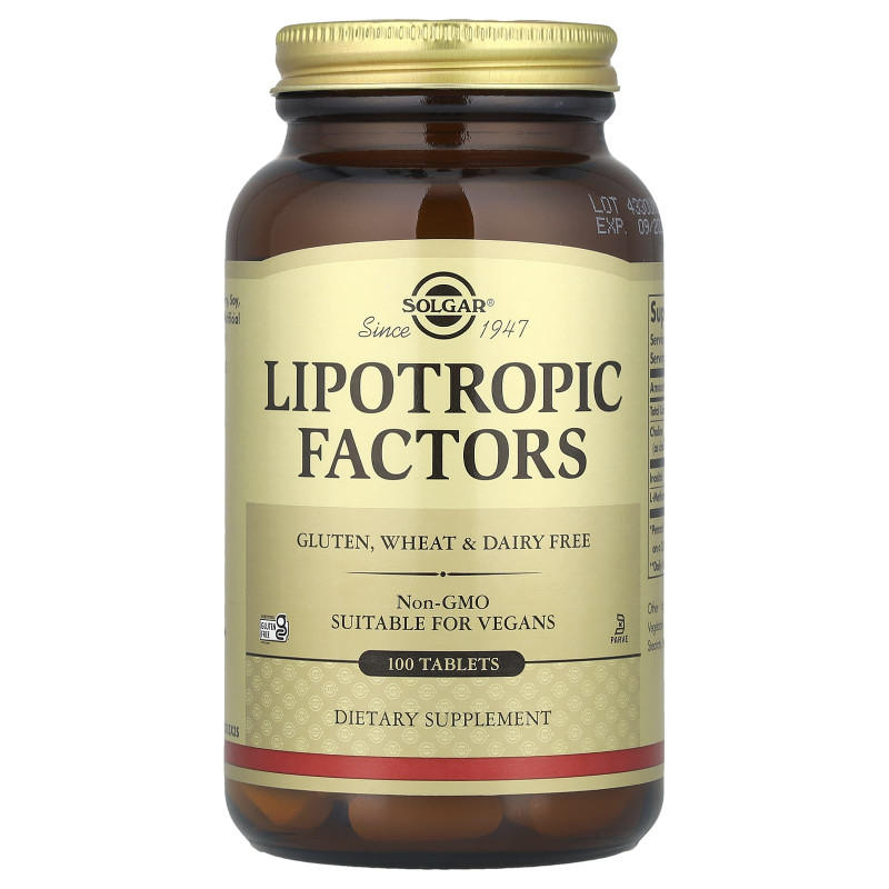 Ліпотропний фактор, Lipotropic Factors, Solgar, 100 таблеток