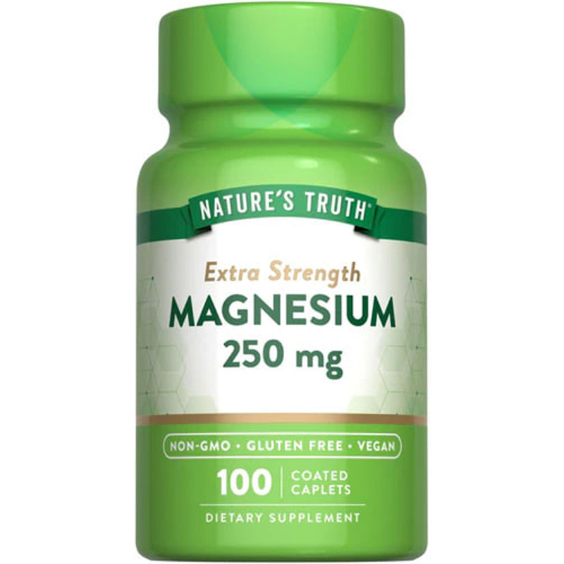Магній, Magnesium, Nature's Truth, підвищена сила дії, 250 мг, 100 каплет