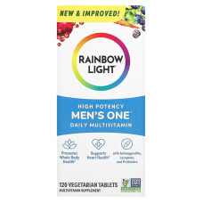 Мультивітаміни для чоловіків, Men's Multivitamin, Rainbow Light, одна на день, висока ефективність, 120 вегетаріанських таблеток