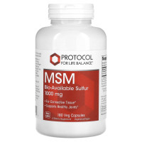 Метилсульфонилметан (МСМ), MSM, Protocol for Life Balance, 1000 мг, 180 веганских капсул