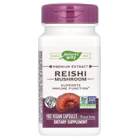 Грибы рейши лечебный, Reishi, Nature's Way, стандартизированный, 376 мг, 100 капсул